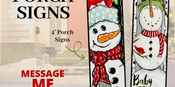 Snowman ⛄️ 4’ Porch Signs