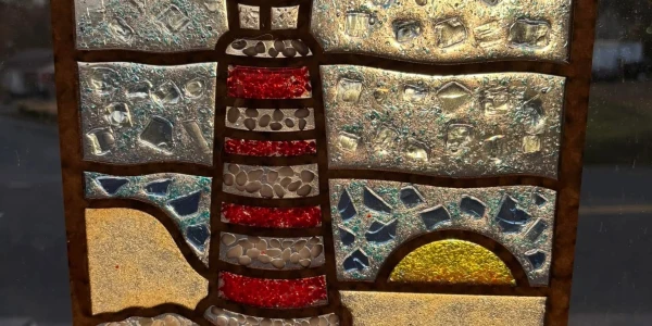 Colorful Lighthouse: Crushed Stained Glass