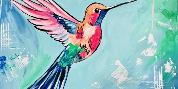 Date Night/Paint Night: Vibrant Abstract Hummingbird