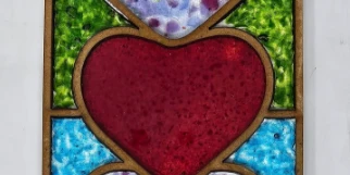 Early Galentine's Arts Class: Faux Crushed Stained-Glass Heart Trifecta