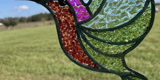 Hello, Spring: Faux Crushed Stained Glass Hummingbird