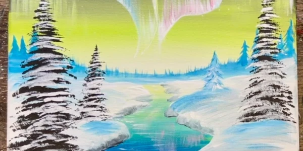 Sip & Paint: Serene Northern Lights