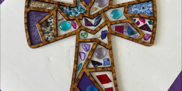 Faux Crushed Stained Glass: Easter Cross Options