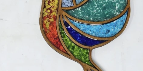 Private Party: Hummingbird Faux Crushed Stained Glass