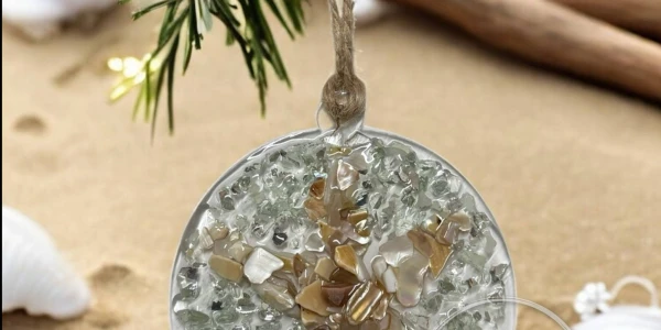 11/6/2025 UV Resin and Crushed Glass Christmas Ornament Workshop - Set of 4 - 3.5" Round Acrylic Ornaments
