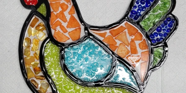 Vibrant Rooster Faux Stained-Glass Suncatcher Workshop