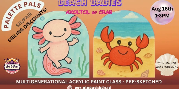 PALETTE PALS: Beach Babies Edition - Axolotl or Crab