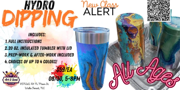 🎨 Hydro Dipping Art Experience ✨ Create a one-of-a-kind tumbler that reflects your personality!