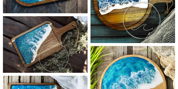 11/15/2025 Ocean Resin Wood Charcuterie Board Workshop - 5 different Board and Personalized Engraving Options!