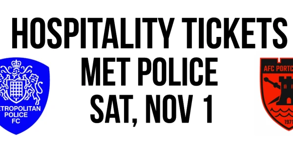 AFC Portchester v Metropolitan Police - Sat, Nov 1: Kick Off 3pm