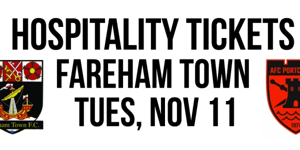 AFC Portchester v Fareham Town - Tues, Nov 11: Kick Off 7.45pm