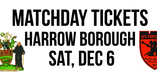 AFC Portchester v Harrow Borough (The Isthmian League - South Central Division) - Sat, 6 Dec: Kick Off 3pm