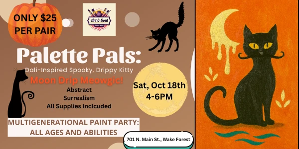 Palette Pals: Messy is Magical, Dali Edition - Moon Drip Meowgic!