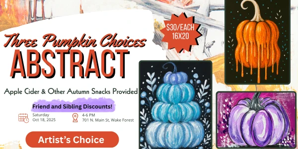 🎨 Abstract Pumpkins Paint Party: 3 Choices! 🧡