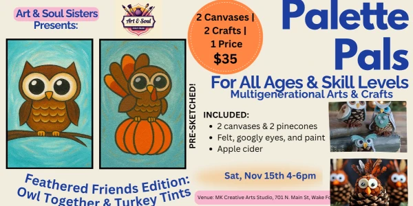 🎃🦉 Palette Pals: Multigenerational Autumn Arts & Crafts – Feathered Friends Edition 🦃🎃