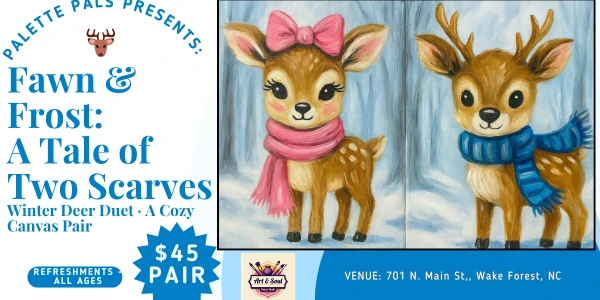 🦌 Fawn & Frost: A Tale of Two Scarves Winter Deer Duet · A Cozy Canvas Pair