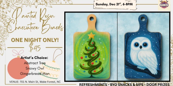 🎄🦉 Tree Twirls & Owl Be Home for Christmas - A Mixed Media Resin Art Experience