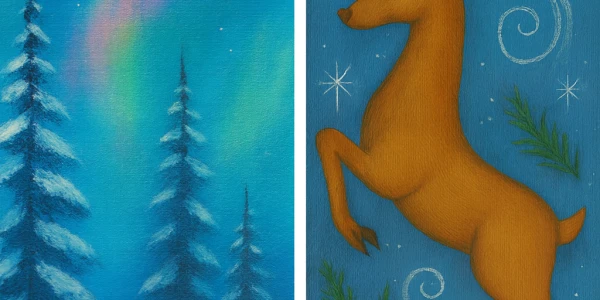 ❄️ Choose Your Winter Mood: Reindeer & Aurora Borealis Leaners