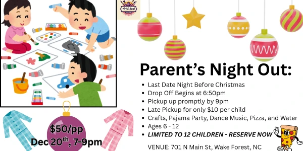 🎄✨ Jammies & Jingles: A Parent’s Night Out! ✨🎄