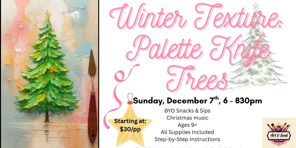 Winter Texture: Palette Knife Trees