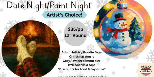 🎄 Cozy Canvas & Cocoa: A Holiday Date Night Paint Party 🎨
