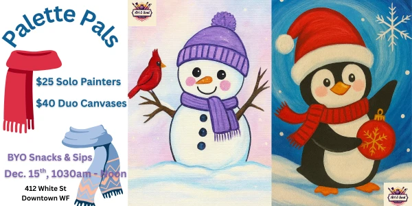 ❄️ Making It Mondays at WISP on White: Palette Pals Presents: Chilly & Friends Holiday Painting