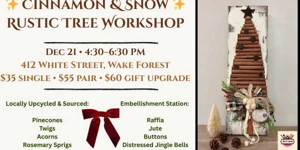 ✨ Rustic Charm on White Before Christmas Eve! Cinnamon & Snow ✨ Rustic Tree Workshop