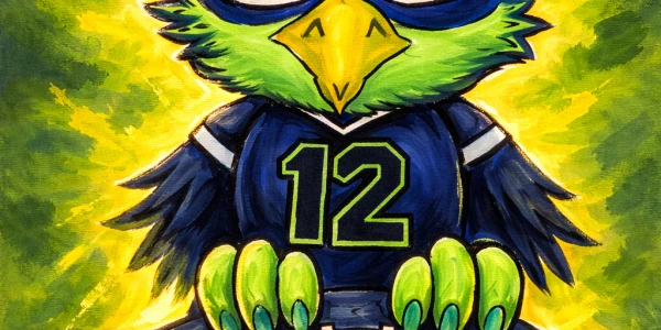 Hawkwardly Competitive Sip & Paint at The Sports Page!