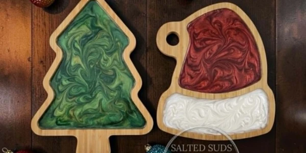 11/9/2026 Christmas Resin Wooden Charcuterie Board